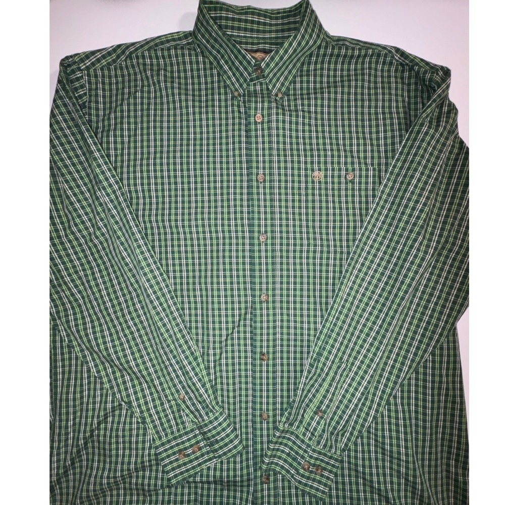 Wrangler Men's Green Plaid Long Sleeve Button Down Shirt 2XLT - Picture 3 of 8